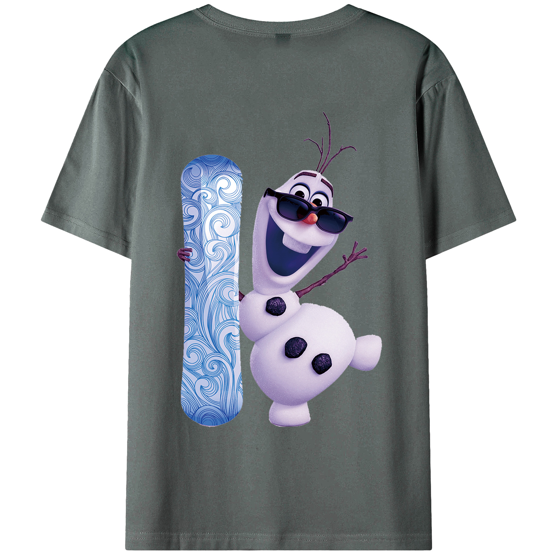 （画像用） アナと雪の女王 アンナ エルサ Frozen Anna Elsa 綿100％ メンズ半袖Tシャツ（バックプリント） 通気性